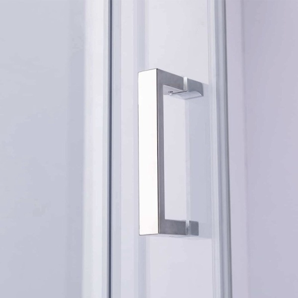 Cabina de dus KZ1390B Patrata 90x90cm, Design Modern Crom+Cada de dus Riko, Culoare Negru - Img 4