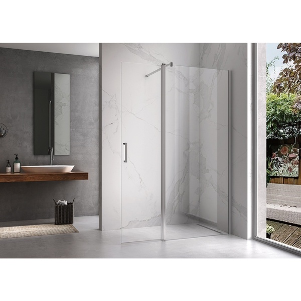 Cabina de dus KZ15 Dreptunghiulara 90x50cm, Design Modern, Culoare Crom - Img 4