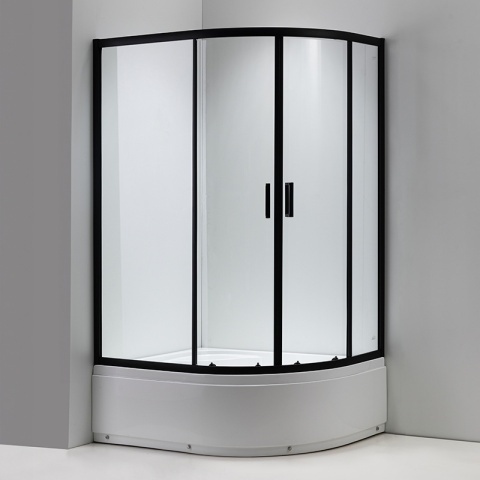 Cabina de dus Maja/De dreapta 115x85cm, Usi Glisante, Design Modern Negru+ Cada de dus inalta - Img 4