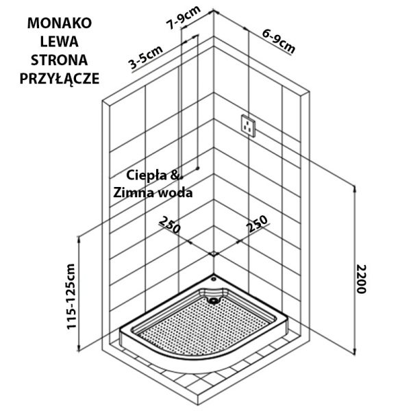 Cabina de dus Monaco cu hidromasaj si sauna, 120x85cm, Stanga - Img 12