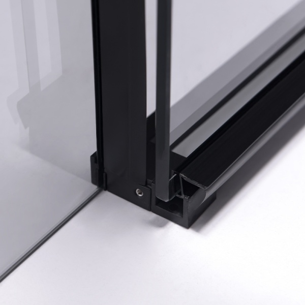 Cabina de dus NOVA Super slim, Dimensiune 90x80cm, Sticla securizata 6mm, Culoare Negru - Img 5