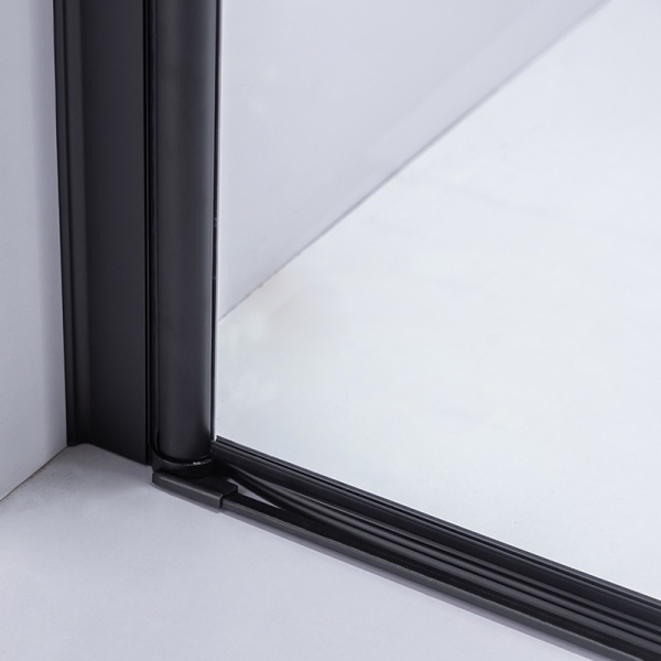Cabina de dus Patrata BS04A, Design Modern 80x80cm, Culoare Negru - Img 5