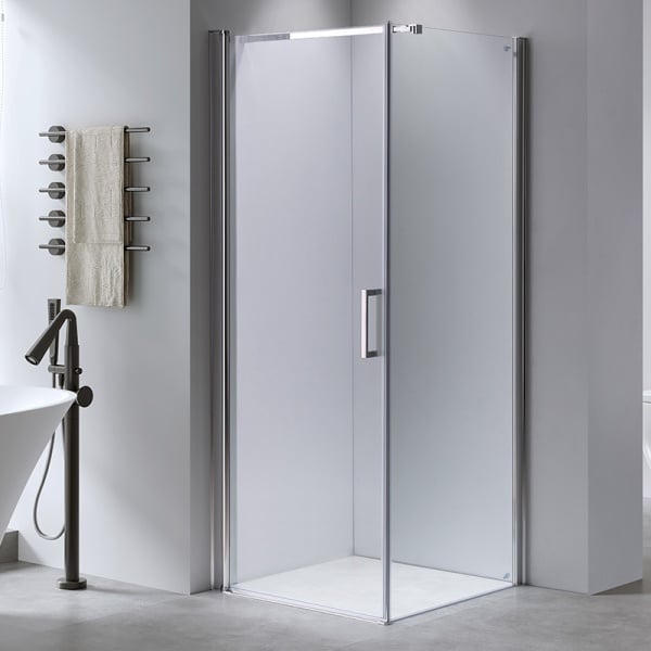 Cabina de dus Patrata KZ1190C, Design Modern 100x100cm, Culoare Crom - Img 2