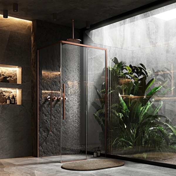 Cabina de dus Solar Copper Brush, Dimensiune 120x90cm, Design Modern - Img 4