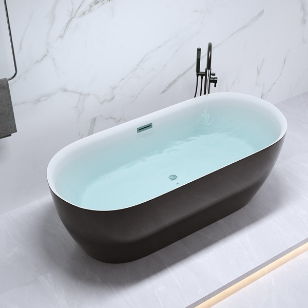 Cada de baie Cesana 518B 160x75cm ,Culoare Negru, Deversor Cromat - Img 5