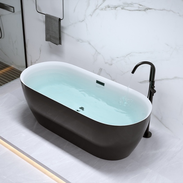 Cada de baie Cesana 518C 150x75cm, Culoare Negru , Deversor Negru - Img 5