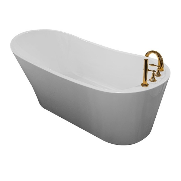 Cada de baie freestanding cu baterie aurie 170X80X72cm - Img 2