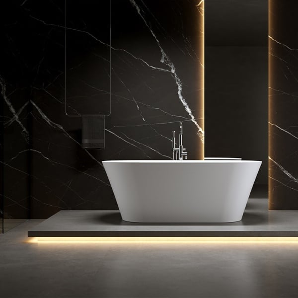 Cada de baie Lisbona 502A, Dimensiune 150x75cm, Culoare Alb, Deversor Crom - Img 6