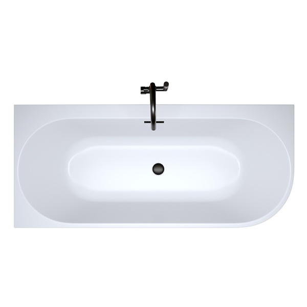 Cada de baie MERA 509D/Stanga, Dimensiune 170x75cm, Culoare Alb, Deversor Negru - Img 4