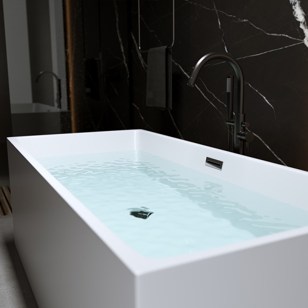 Cada de baie Santa 507B 160x75cm , Culoare Alb , Deversor Cromat - Img 6