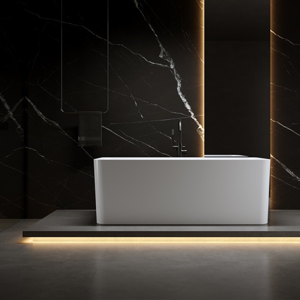 Cada de baie SOFIA 515C, Dimensiune 160x75cm, Culoare Alb, Deversor Crom - Img 4