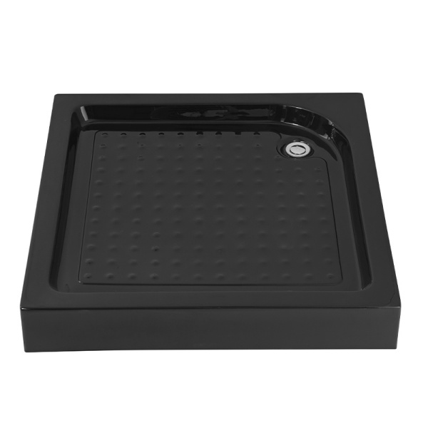 Cadita de dus dreptunghiulara inalta antiaderenta SXL02B 90 x 90 neagra - Img 2