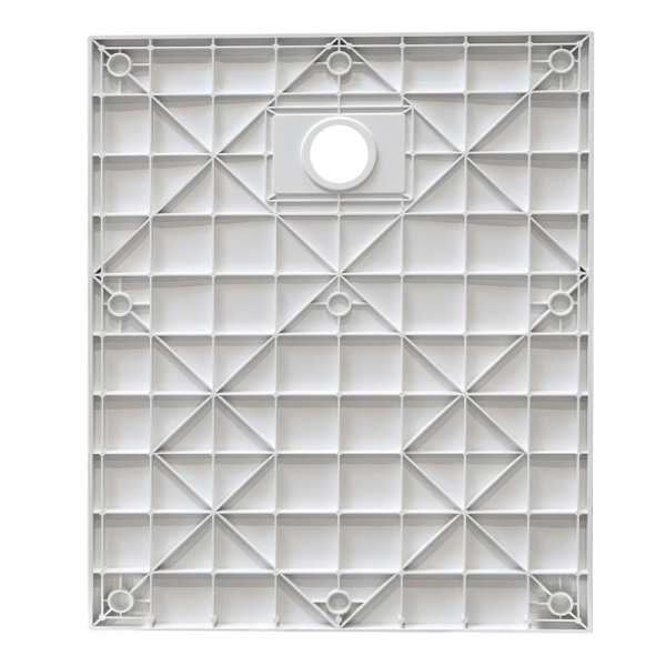 Cadita de dus dreptunghiulara slim finisaj piatra 100 x 80 cm alba - Img 12