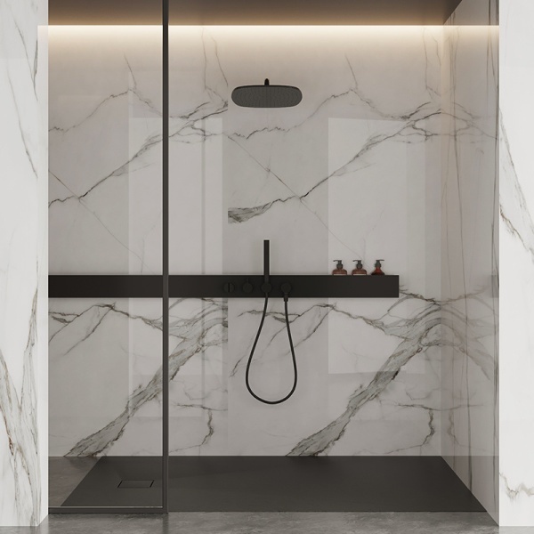 Cadita de dus dreptunghiulara slim imitatie piatra RIKO 150x80 cm neagra - Img 10