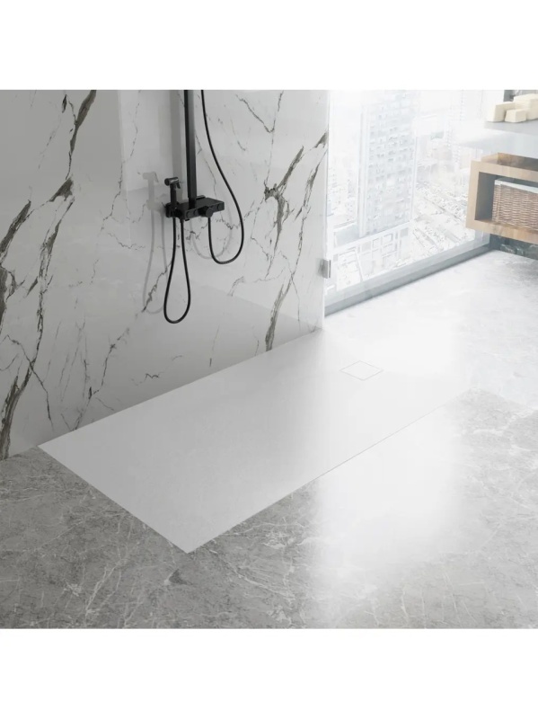 Cadita de dus dreptunghiulara slim Magnum White 120 x 80 cm alba - Img 2