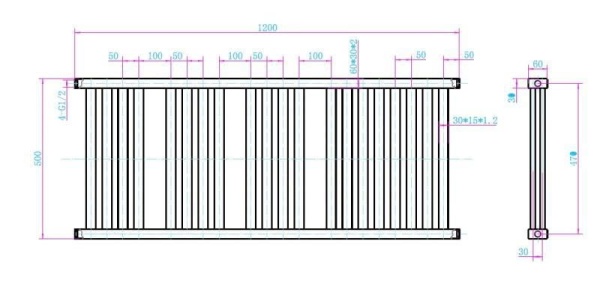 Calorifer de baie Portprosop, Duo Antracit 120x50cm, Culoare Gri - Img 2