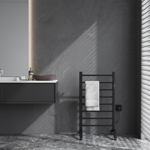 Calorifer electric TAAL-BL 200W pentru baie 91x50, negru - Img 8