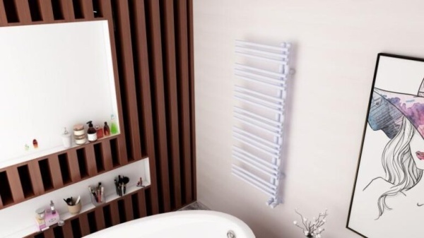 Calorifer Portprosop 125x50cm, Linear White, Design Modern, Culoare Alb - Img 3