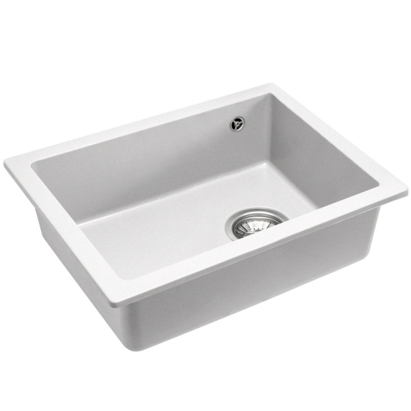 Chiuveta Bucatarie REA GRANIT NELS WHITE, Dimensiuni 46.5 x 56 x 20 cm, 1 Cuva, Incastrabila, Forma Dreptunghiulara, Alb - Img 7