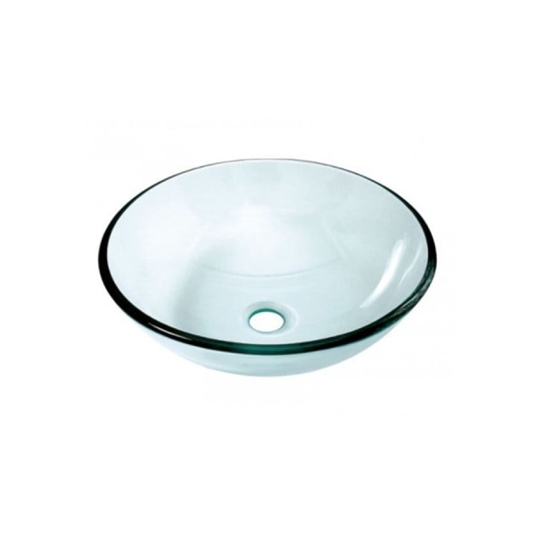 Chiuveta de blat PRO ERA GLASS, Dimensiuni 42x 42x 14 cm, Forma Rotunda, Ceramica sanitara, fara gaura baterie, Alb - Img 2
