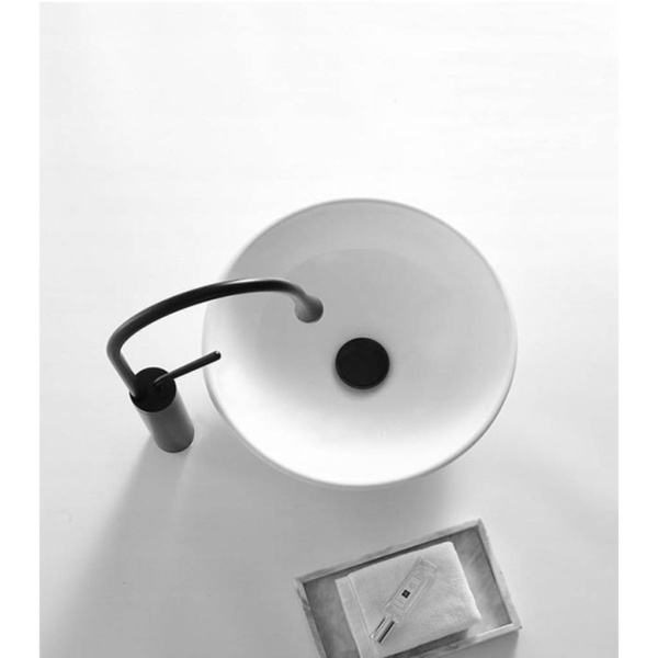 Chiuveta de blat PRO HELENA, Dimensiuni 40 x 40 x 15 cm, Forma Rotunda, Ceramica sanitara, Alba - Img 5