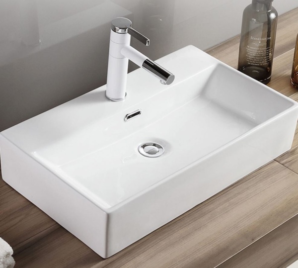 Chiuveta de blat PRO METRO, Dimensiuni 40,50,60 cm, Forma Dreptunghiulara, Ceramica sanitara, Fara gaura baterie, Alb - Img 4