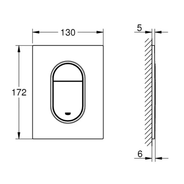 Clapeta de actionare Grohe Arena Cosmopolitan S antracit periat Hard Graphite - Img 5