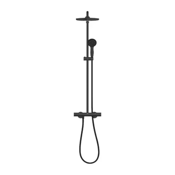 Coloana de dus cu baterie termostatata negru mat Grohe Vitalio Start 250 - Img 2