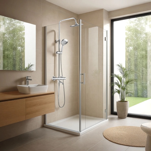 Coloana de dus cu termostat Lungo Diamond, Culoare Crom - Img 3