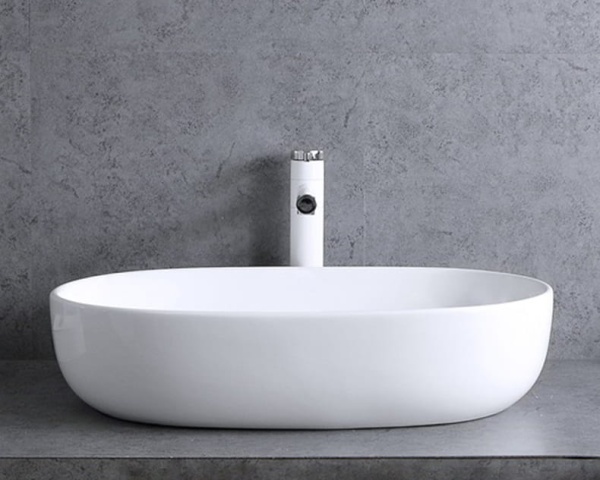 Lavoar de blat ANNA SLIM, Dimensiuni 48 x 35 x 13 cm, Forma Ovala, Ceramica sanitara, Alb - Img 4