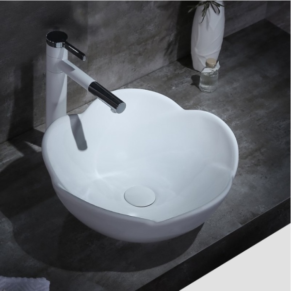 Lavoar De Blat PRO ROSE, Dimensiuni 40 x 40 x 17 cm, Forma Ovala, Ceramica Sanitara, Alb - Img 3