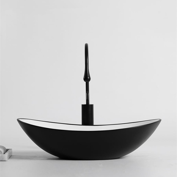 Lavoar de blat VELDMAN ZUZAN 60 cm alb negru mat - Img 2