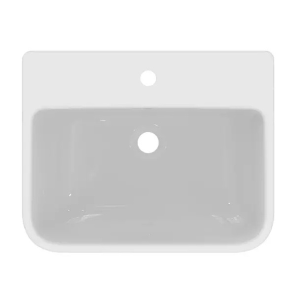Lavoar semiincastrat Ideal Standard i.life B alb lucios SmartGuard 55 cm cu orificiu baterie si preaplin - Img 6