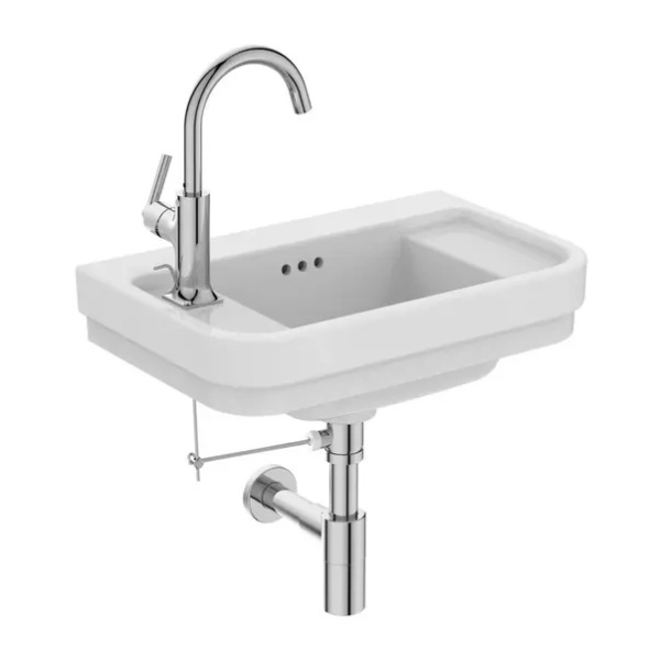 Lavoar suspendat Ideal Standard Atelier Calla alb lucios 50 cm cu orificiu baterie stanga - Img 3