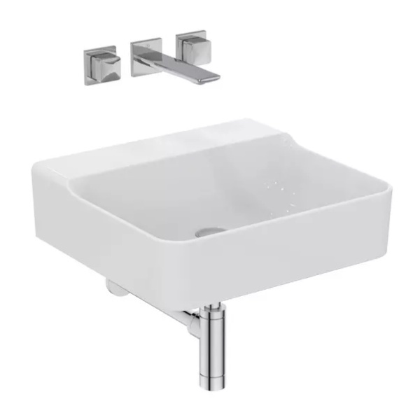 Lavoar suspendat Ideal Standard Atelier Conca 50 cm alb lucios - Img 3