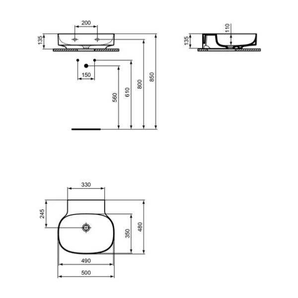 Lavoar suspendat Ideal Standard Atelier Linda-X alb lucios 50 cm - Img 12