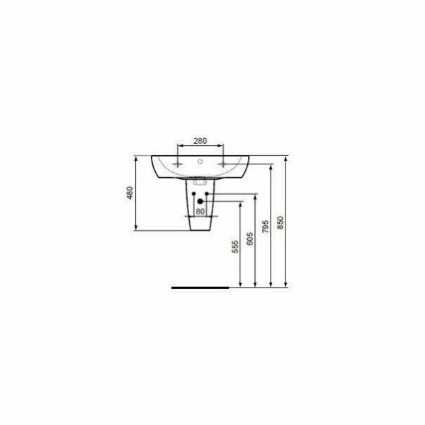 Lavoar suspendat Ideal Standard Tempo 55 cm - Img 3