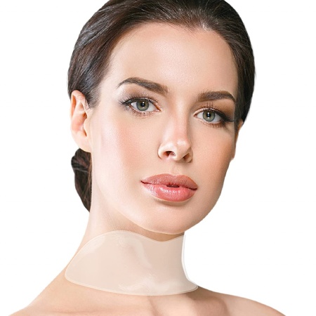 Masca antirid reutilizabila Antiaging REFINE pentru zona gatului, Neck Pad Anti Wrinkle, din silicon medical, antiinflamator si hidratant, transparent - Img 3