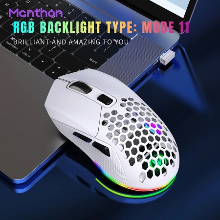 Mouse Wireless Profesional pentru Home &amp; Office ODISSEY LIFE®, 4800 Dpi, Reincarcabil, Iluminare RGB, Dual Mode BT 5.1 si wireless, Dual magnetic cover, White - Img 3