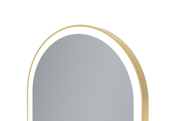 Oglinda LED cu Dezaburire, Dimensiune 40x90cm, Rama din Aluminiu, Culoare Auriu periat - Img 6