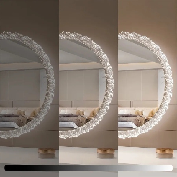 Oglinda rotunda baie cu LED 3 moduri de culoare 60cm YH-3561 - Img 6