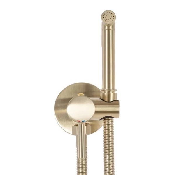Pachet vas wc suspendat Fluminia Paris, capac softclose si set dus igiena intima auriu cu baterie incastrata Rea Loop - Img 6