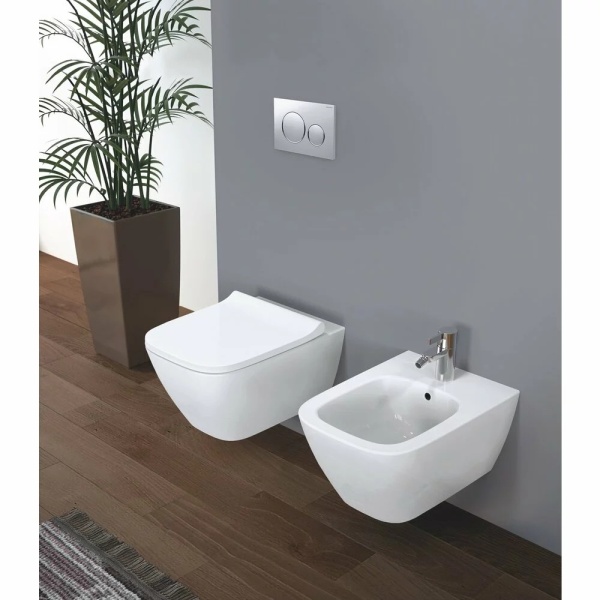 Produs cu transport gratuit Bideu suspendat Geberit Smyle Square alb - Img 5