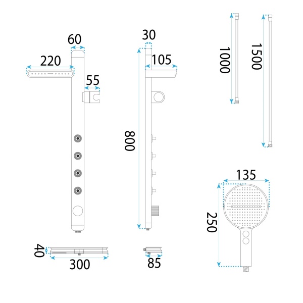 Set de dus REA Karl, Design Unic si Elegant, Culoare Titanium - Img 6