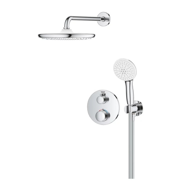 Sistem de dus Grohe Grohtherm Tempesta 210 incastrat cu baterie rotunda - Img 2