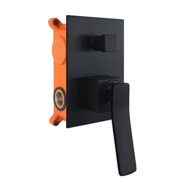 Sistem de dus PRO NEGRO Black, montaj incastrat in perete, ploaie de dus, 2 functii, finisaj negru mat - Img 2