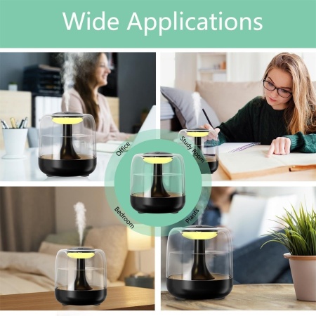 Umidificator de aer cu difuzor aromaterapie NeoSimply® cu lumini LED, Portabil, USB, Rezervor 650ml, 2 moduri de functionare, Lumini de noapte, Umidificator camera si masina auto, black - Img 5
