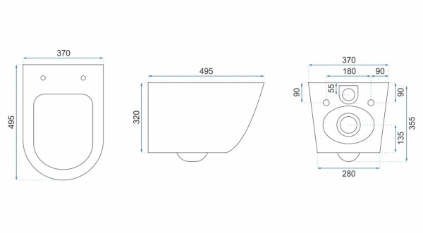 Vas WC suspendabil REA Carlo Mini Rimless Ecru - Img 4