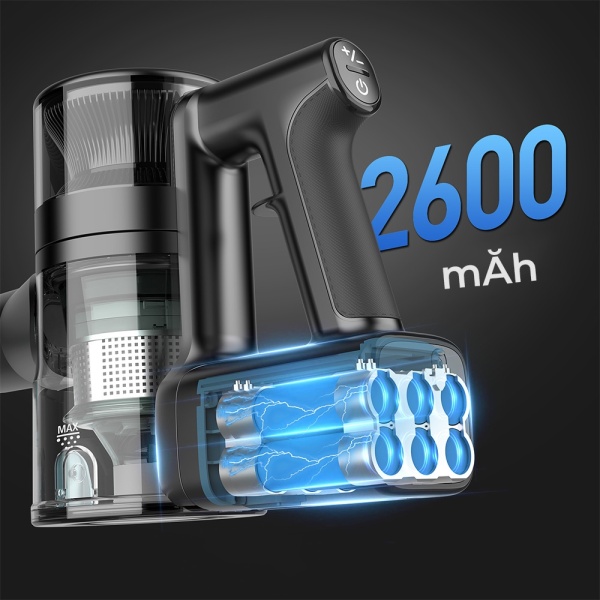 Aspirator Vertical 4 in 1 Fara Fir SeveShop® P11 Pro Teendow, Motor Vortex 280000 RPM, 3000KPa, Filtru HEPA in 5 Etape, Autonomie 2600 mAh, Iluminare LED, Perii Multiple, Ideal pentru Podea, Covor, Par de Animale, Scame, Nisip, Praf, Alb Negru - Img 6