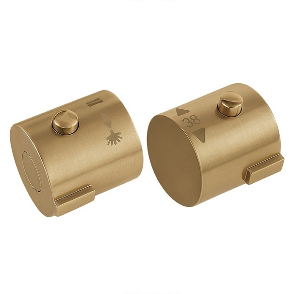 Baterie de dus cu termostat si dus tip ploaie T151 auriu periat - Img 6